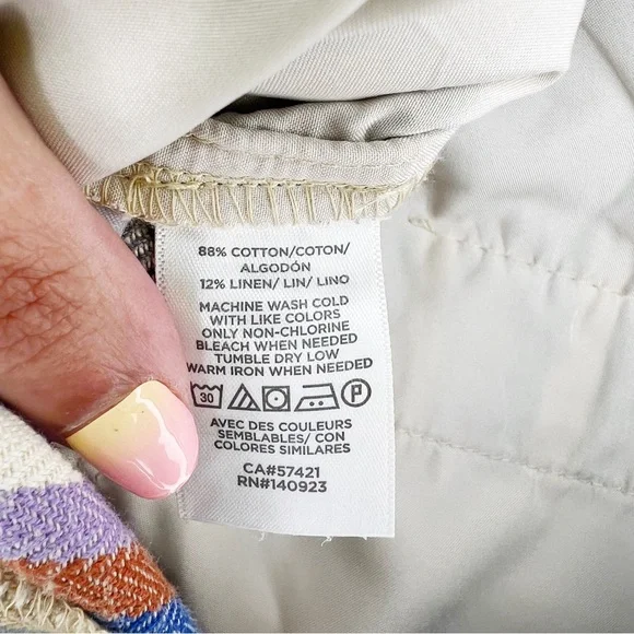 LOFT Women's Size 8 Striped Bermuda The Riviera Short Cotton / Linen - Picture 9 of 9